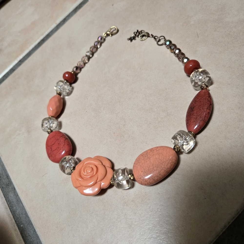 Elegant Coral Beaded Necklace